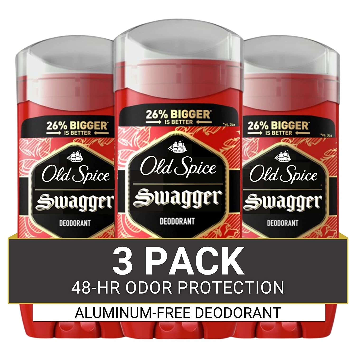 230816075653320_1 Old Spice Aluminum Free Deodorant for Men, Swagger Scent, 3.8oz Pack of 3 - Image 1